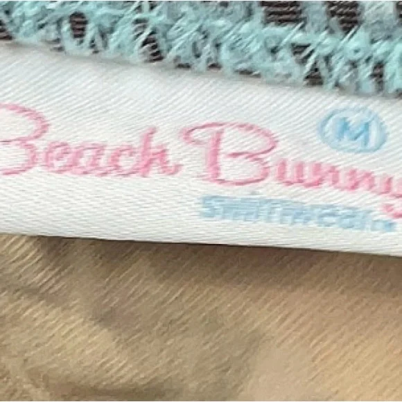 Beach Bunny BIKINI SET. Both pieces. Subtle zebra print light blue and brown med - Picture 6 of 6